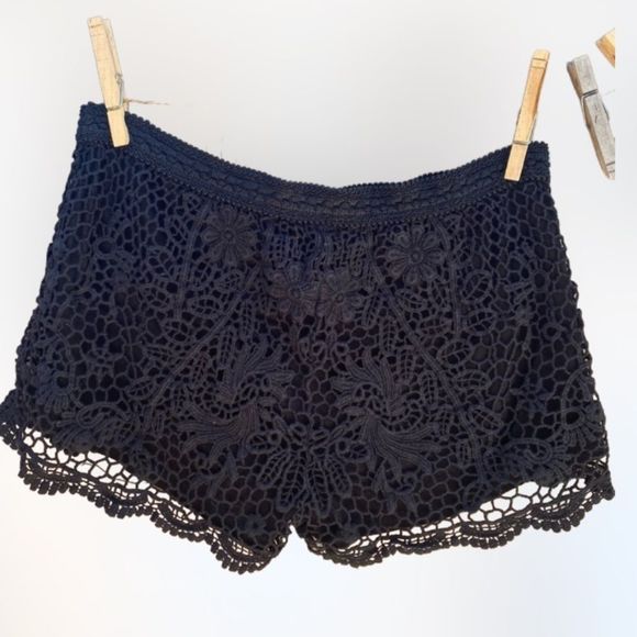 Mossiomo crochet Y2K black shorts size XS - Picture 1 of 9